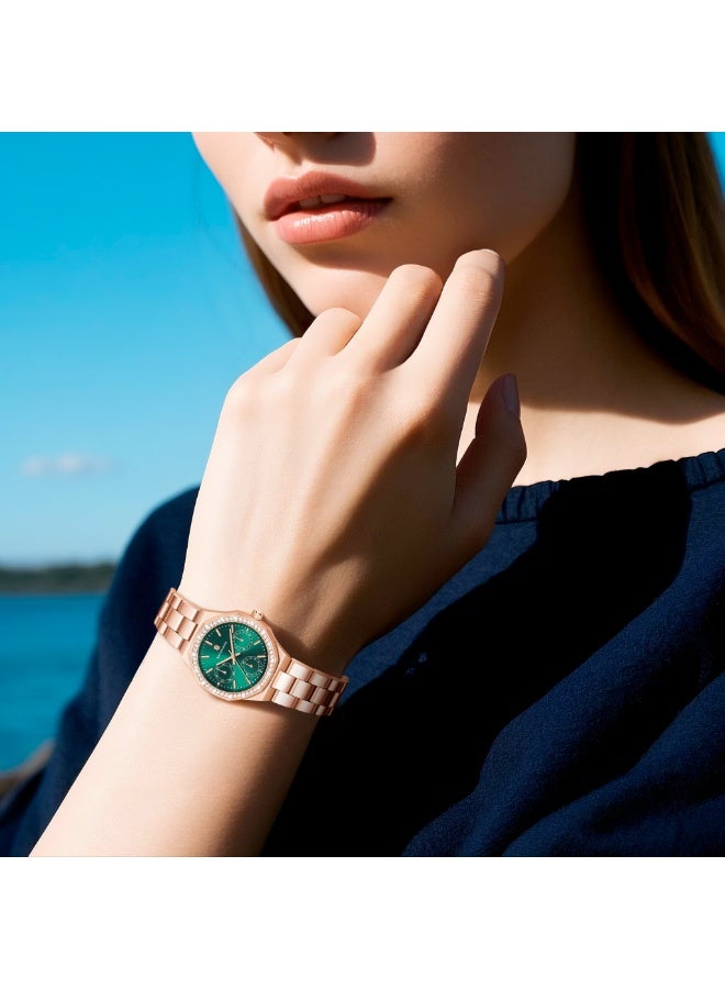 سافيرو ساعة نسائية فاخرة بسوار صغير من الفولاذ المقاوم للصدأ، وشاشة عرض، ومقاومة للماء حتى 5 ATM، وساعة كوارتز، هدية مثالية للنساء. - Image 4